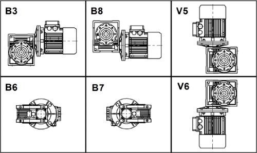 Схема монтажа мотор редуктора NMRV